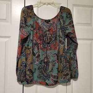Karen Kane multicolor long sleeve blouse size large